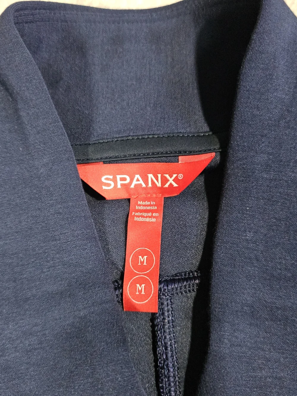 Spanx Air Essentials Half Zip Sweatshirt - TIMELESS NAVY BLUE - MEDIUM